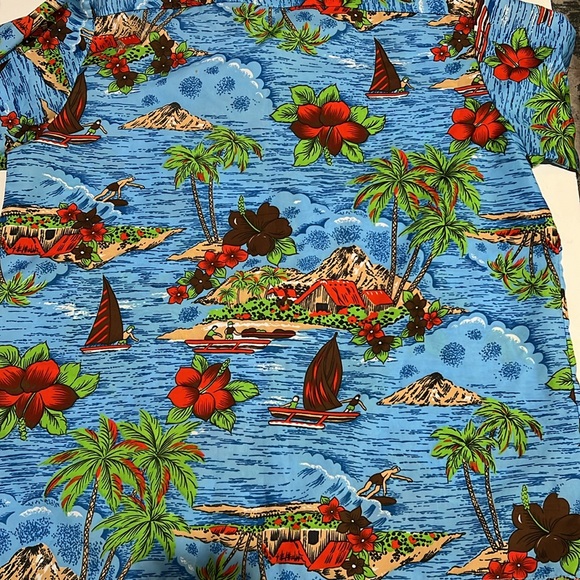 Men’s Hawaiian shirt, vintage 90s Van Cort large Palm Beach sailing - Picture 7 of 9